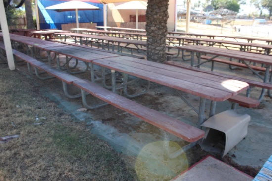 96" x 59" x 30" Wooden Picnic Table W/ Metal Frame