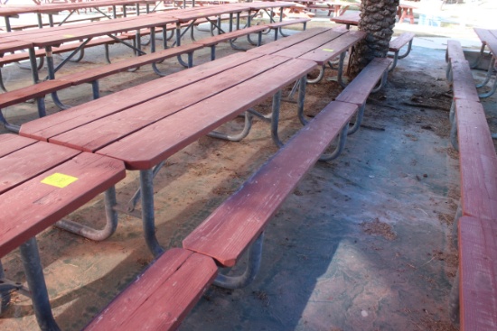 96" x 59" x 30" Wooden Picnic Table W/ Metal Frame