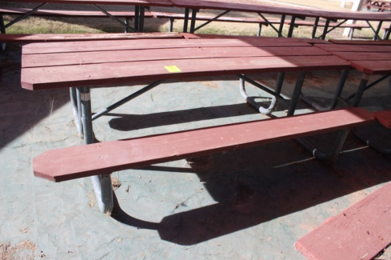 96" x 59" x 30" Wooden Picnic Table W/ Metal Frame