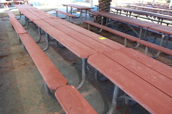 96" x 59" x 30" Wooden Picnic Table W/ Metal Frame