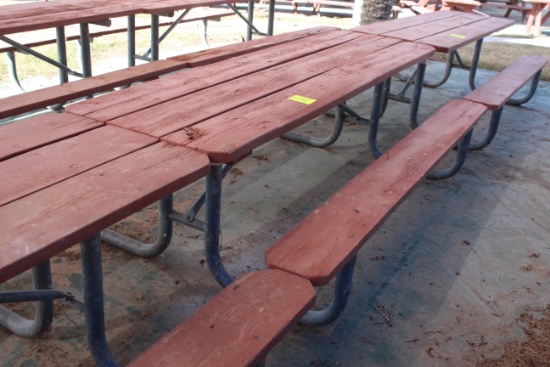 96" x 59" x 30" Wooden Picnic Table W/ Metal Frame