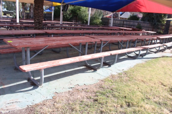 96" x 59" x 30" Wooden Picnic Table W/ Metal Frame