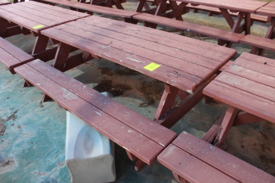 72" x 60" x 27" Wooden Picnic Table