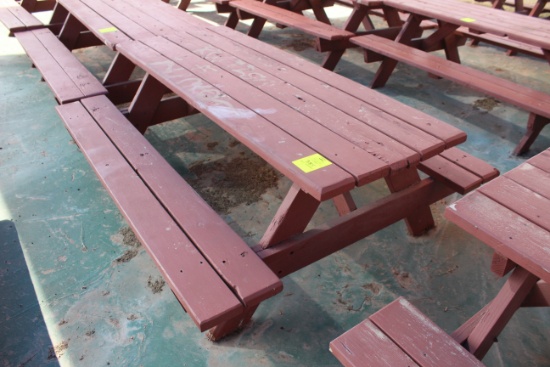 72" x 60" x 27" Wooden Picnic Table