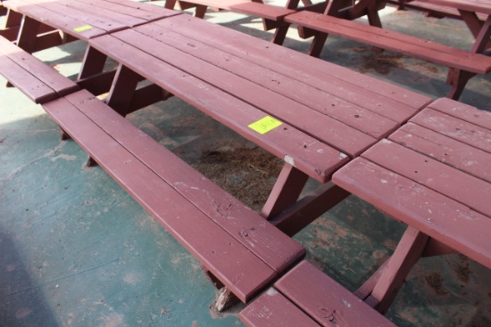 72" x 60" x 27" Wooden Picnic Table