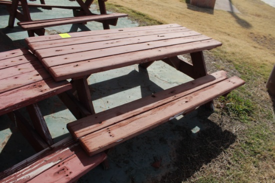 72" x 60" x 27" Wooden Picnic Table