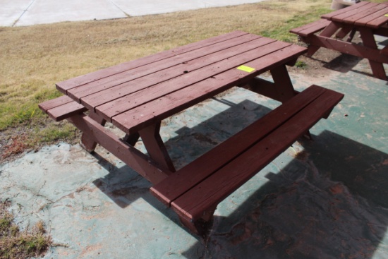72" x 60" x 27" Wooden Picnic Table