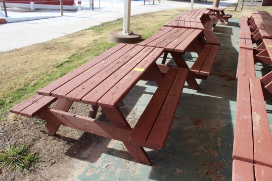 72" x 60" x 27" Wooden Picnic Table