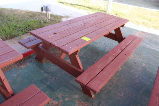 72" x 60" x 27" Wooden Picnic Table