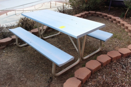 72" x 57" x 30" Metal Picnic Table