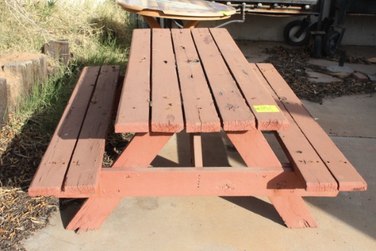 72" x 60" x 27" Wooden Picnic Table