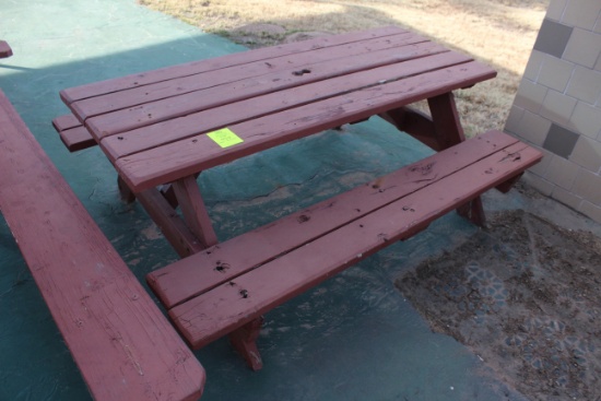72" x 60" x 27" Wooden Picnic Table
