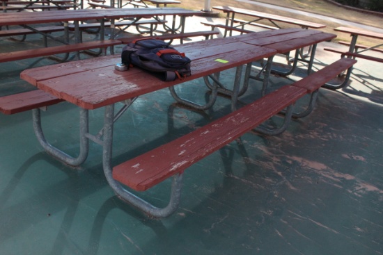 96" x 59" x 30" Wooden Picnic Table W/ Metal Frame
