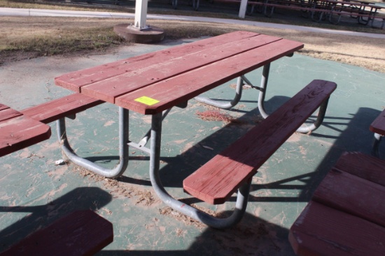 96" x 59" x 30" Wooden Picnic Table W/ Metal Frame
