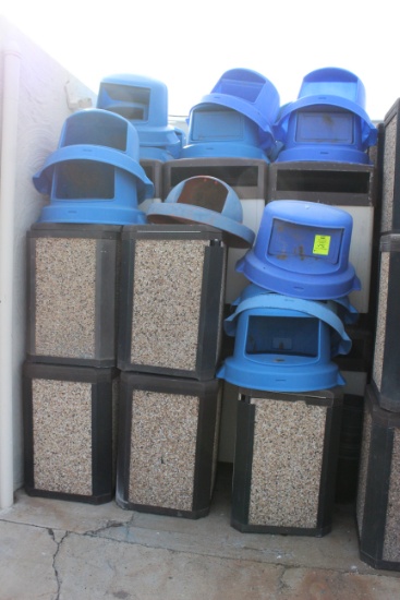 Group Of Trash Can Enclosures And Lids