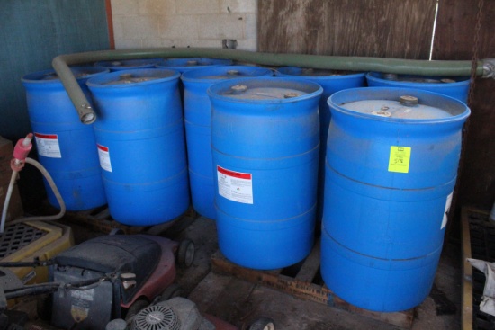 Group Of 55 Gallon Plastic Drums