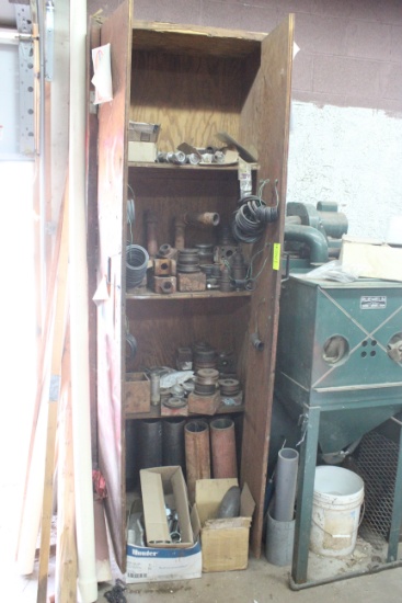 Wooden Storage Unit And Assorted Mechanical Parts