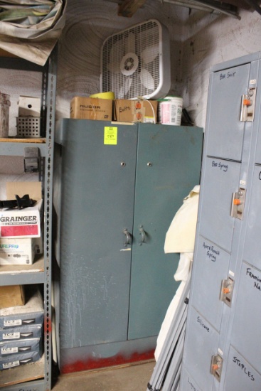Metal Storage Cabinet W/ Contents