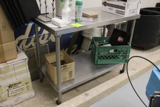 4' Stainless Steel Table On Casters