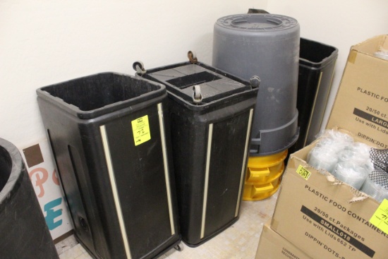 Group Of Assorted Trash Cans