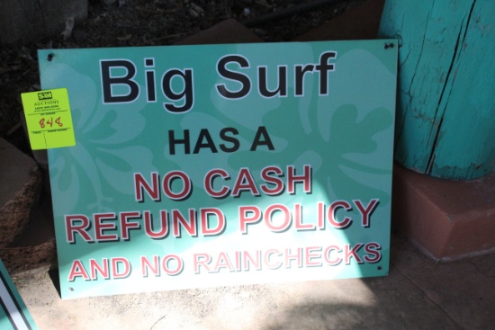 No Cash Refund Sign