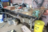 10' Steel Work Table And Contents