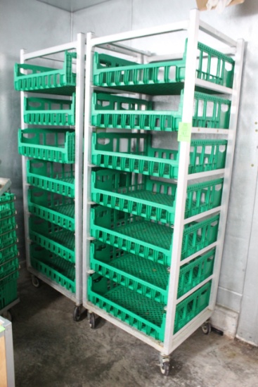 Aluminum Carts W/ Plastic Crates