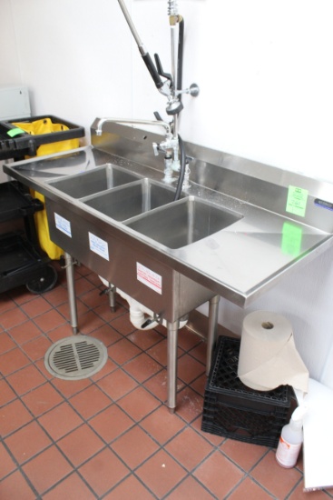 Amtekco Stainless Steel Three Compartment Sink