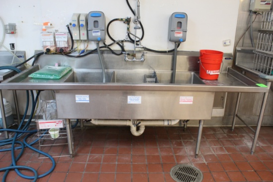 Amtekco Stainless Steel Three Compartment Sink