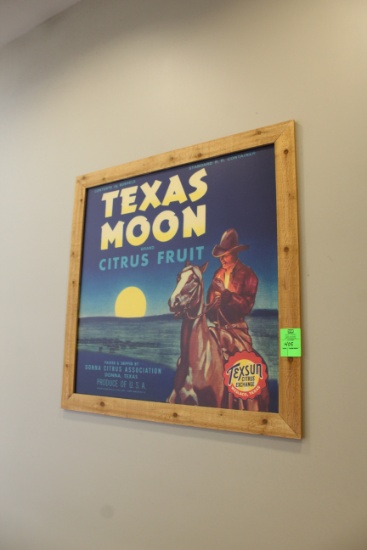 Texas Moon Citrus Framed Art