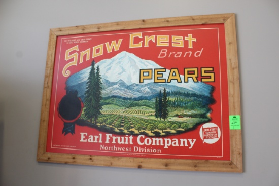 Snow Crest Pears Framed Art