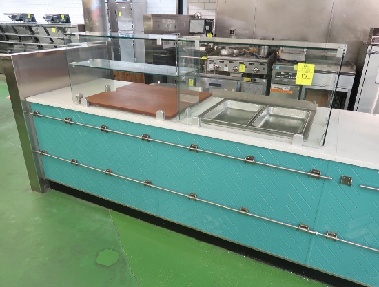 service counter w/ reach-guards, refrigerated storage & 2-pan steam table