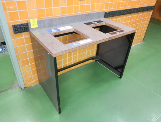 waste/recycle cabinet w/ steel frame