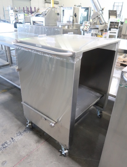 stainless demo cart, w/ fold-up shelf