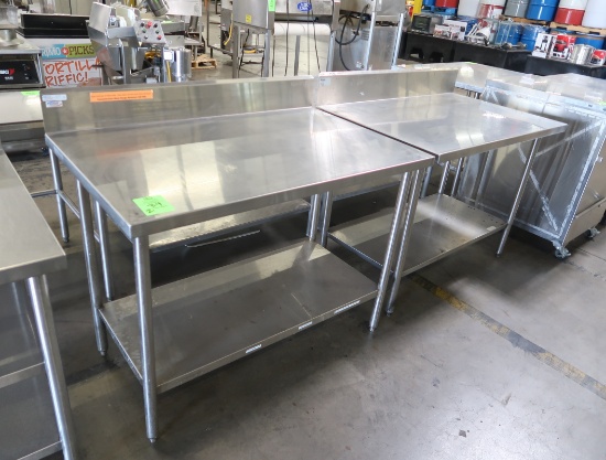 stainless tables w/ backsplash & undershelf