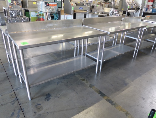 stainless tables w/ backsplash & undershelf