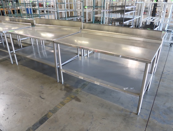 stainless tables w/ backsplash & undershelf