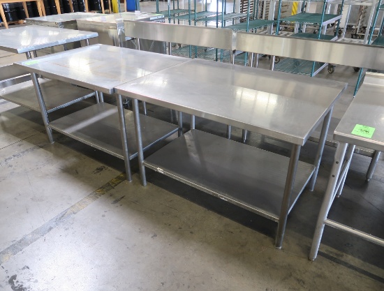 stainless tables w/ undershelves
