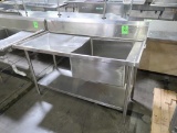 single compartment sink w/ L drainboard- needs welding