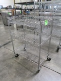 wire shelving cart, on casters