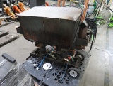 pallet w/ outdoor propane deep fryer & wooden shelf