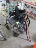 foldable wheelchair w/ 3) canes
