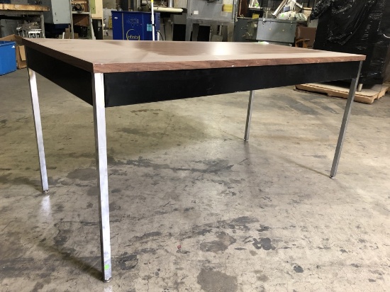Metal Framed Wood Top Table
