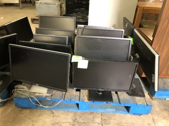 Pallet Of Assorted Monitors And Keyboards
