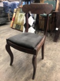 Wooden Chair W/ Padded And Upholstered Seat