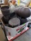 crate of assorted trash cans