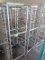 aluminum tray rack, w/ slanted shelves, on casters