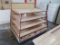 wooden 3-sided merchandiser, 4) shelves high