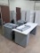 desks, wooden top w/ laminate, steel base