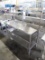 stainless table w/ 2) undershelves, overshelf, & columns for bars